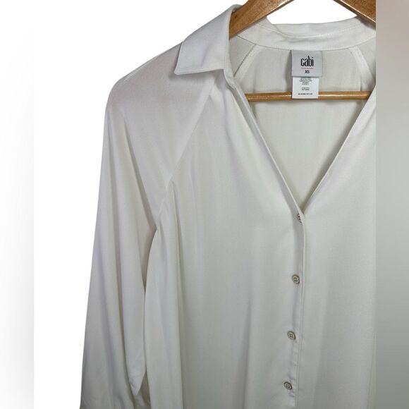 Cabi Oversized Women's Top Size XS White V Neck - Picture 3 of 8